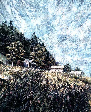 Sculpted House, Acrylic Landscape Painting By Greg Fetler