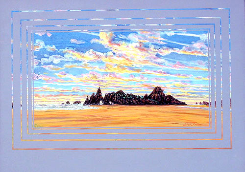Sunset at Big Sur Julia Pfeifer St. Park: Seascape Painting