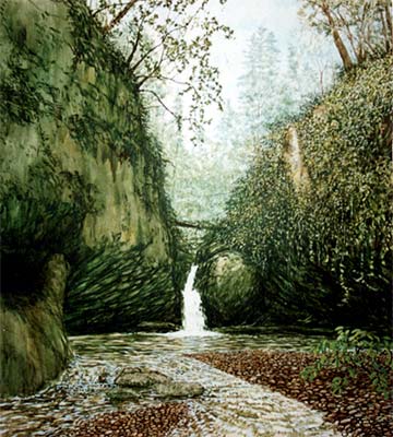 Empire Grade: Waterfall Landscape Painting by Realism Artist Greg Fetler